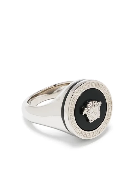 Мужское кольцо Versace La Medusa Greca, серебристое