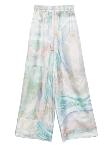 Широкие брюки ZIMMERMANN The Illuminate  blue