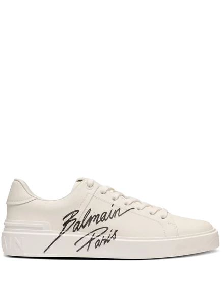 Balmain B-Кожаные кроссовки-лодочки white