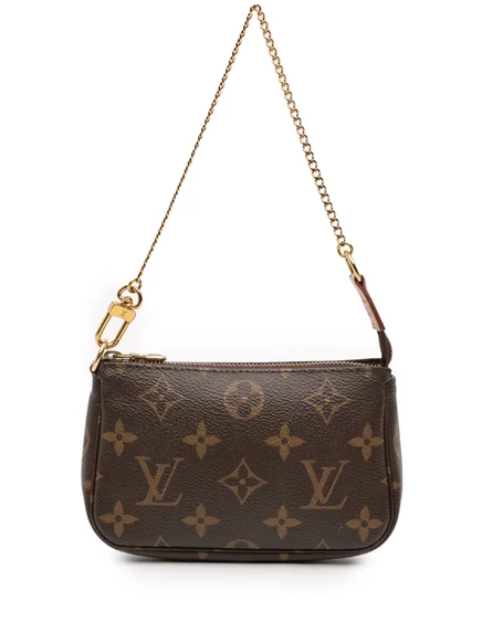 Сумка Louis Vuitton Pre-Owned Mini Pochette, коричневая