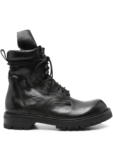 Мужские байкерские ботинки Rick Owens Army кожаные, черные