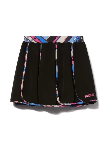 Детская плиссированная юбка PUCCI Junior Vivara, черная