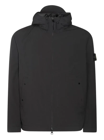 Куртка с капюшоном из мягкой ткани Stone Island black