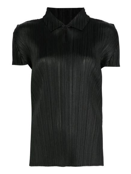 Женское поло Pleats Please Issey Miyake August, черное