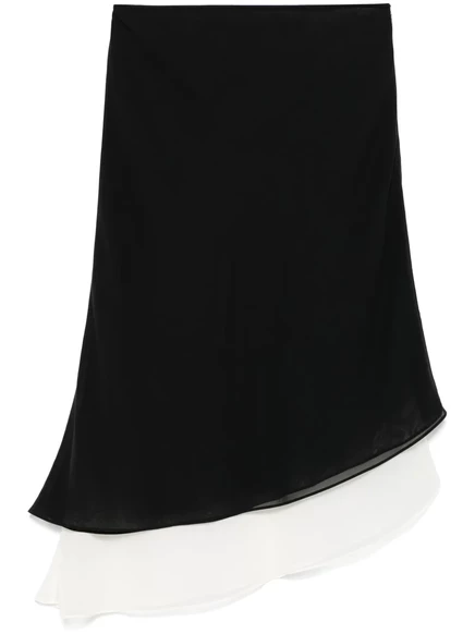 Двухслойная шифоновая юбка миди ROTATE от BIRGER CHRISTENSEN black