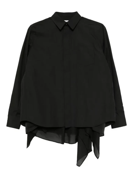 Женская двуслойная рубашка Sacai, черная