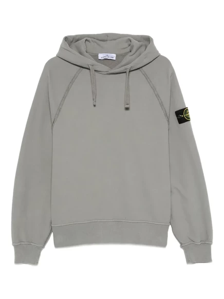Мужское худи Stone Island с нашивкой, серое