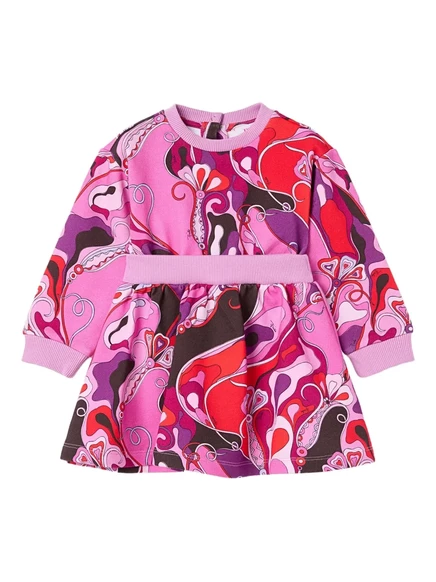 Платье с принтом орхидеи от PUCCI Junior pink