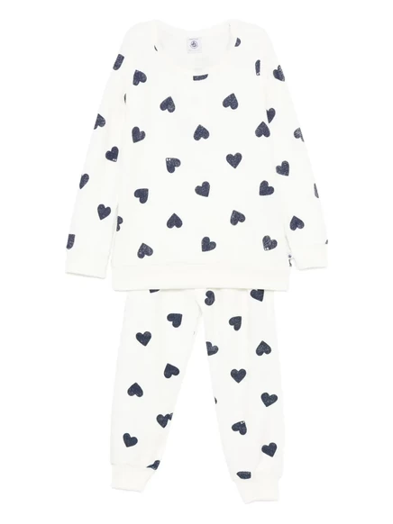 Пижама Petit Bateau с принтом в виде сердечек white