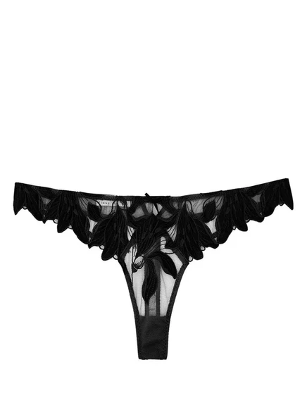 Женские стринги Fleur du Mal Lily с вышивкой, черные