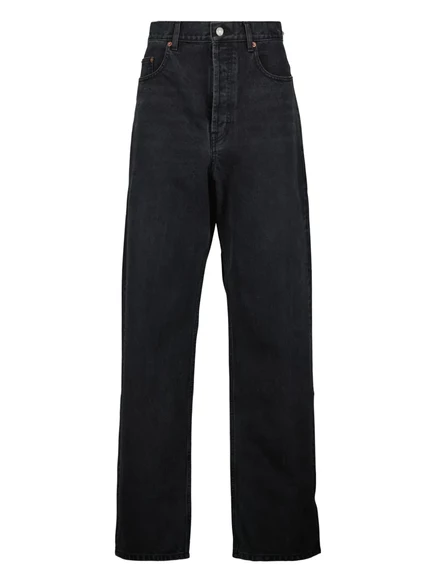 Женские джинсы Saint Laurent прямого кроя из хлопка, черные