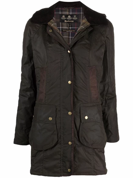 Пальто на пуговицах Barbour с восковым покрытием green