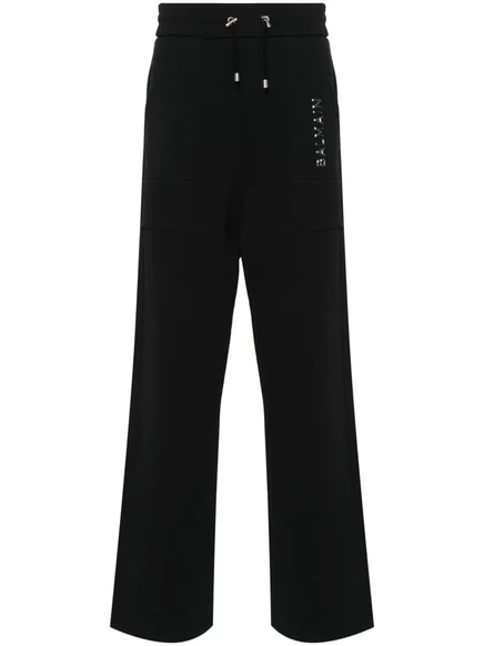 Мужские широкие спортивные штаны Balmain из хлопка, черные