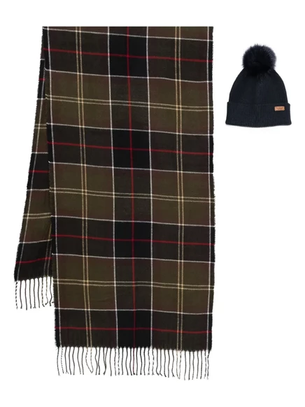 Женский шарф Barbour в темно-зеленый тартан