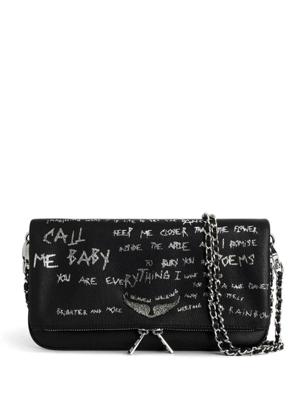 Женский клатч Zadig & Voltaire Rock из телячьей кожи, черный