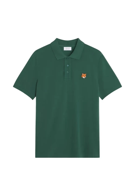 Мужское поло Maison Kitsuné Fox Head, зеленое