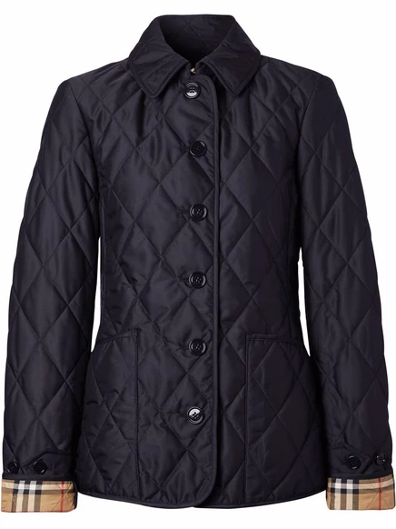 Стеганая терморегулируемая куртка Burberry с бриллиантами blue