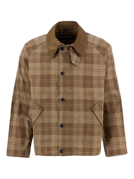 Мужская ветровка barbour в клетку, коричневая