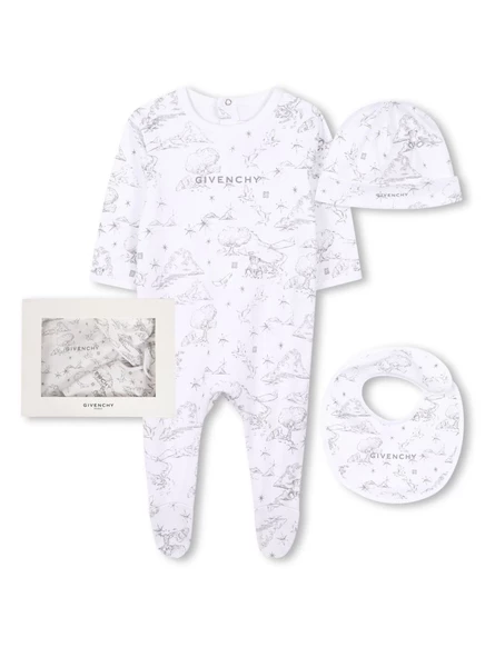 Детский комплект пижам Givenchy Kids с принтом, белый