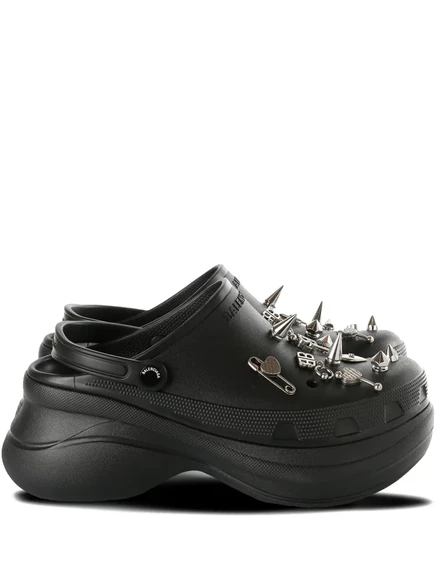 Мужские мюли Balenciaga x Crocs с платформой, черные
