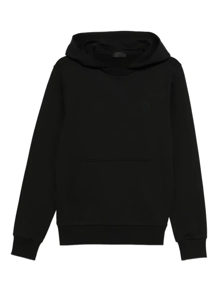 Мужское худи Moncler хлопковое, черное