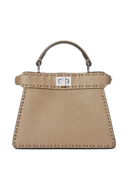 Женская сумка Fendi Peekaboo с верхней ручкой, бежевая