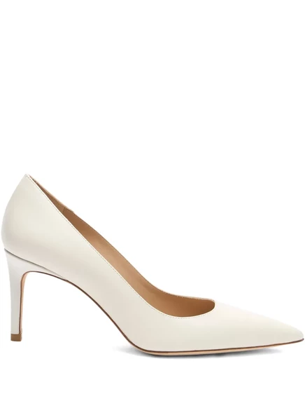 Кожаные туфли-лодочки Stuart Power с острым носком Stuart Weitzman 75 мм white