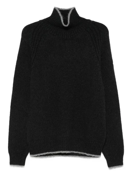 Свитер в рубчик с высоким воротом от Moncler black