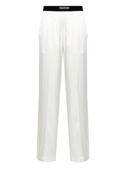 Женские пижамные брюки Tom Ford атласные, белые