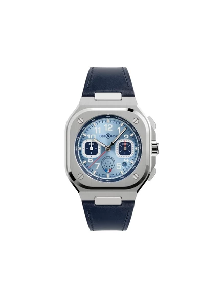 Мужские часы Bell & Ross BR-05 Chrono 42 мм, синий циферблат