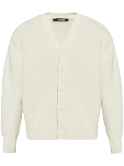 Мужской кардиган Jacquemus с V-образным вырезом, белый
