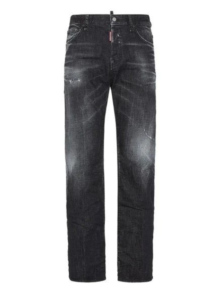 Мужские джинсы DSquared2 прямого кроя, черные