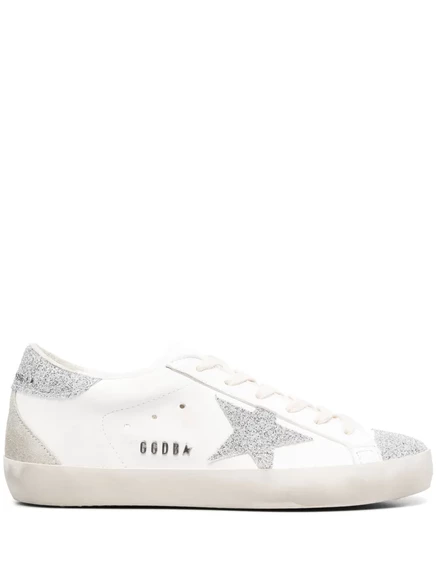 Кроссовки Golden Goose Super-Star, украшенные блестками white