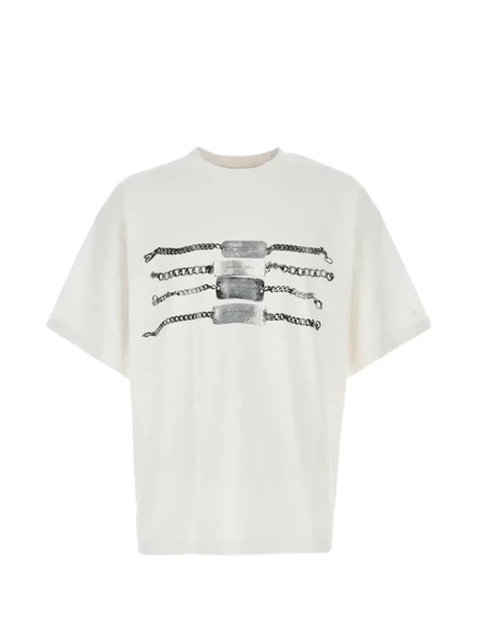 Унисекс футболка Alexander Wang с цепным принтом, белая