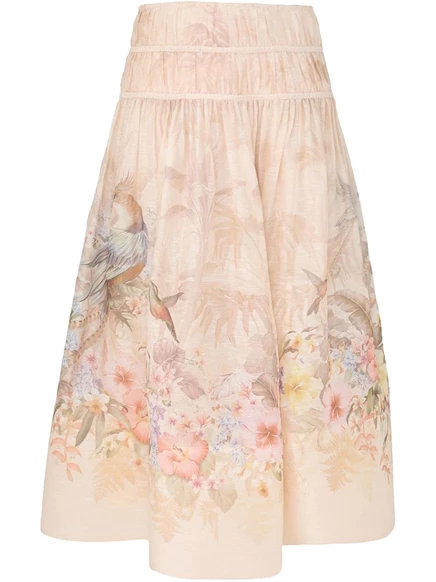 Юбка миди ZIMMERMANN Illuminate neutrals