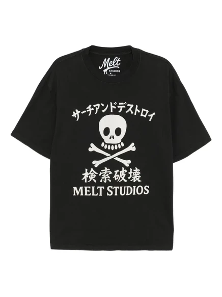 Мужская футболка Melt с принтом черепа, синяя