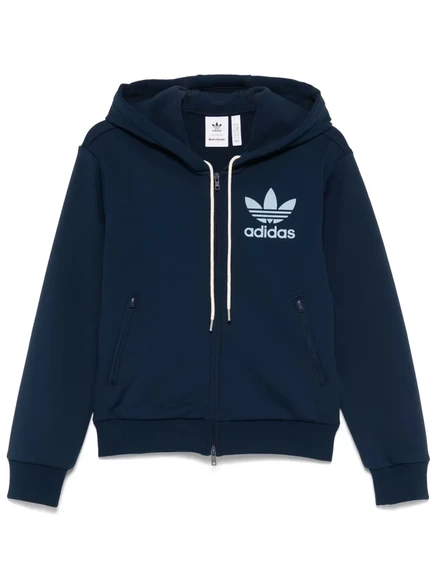 толстовка с капюшоном из флока с логотипом adidas x Wales Bonner blue