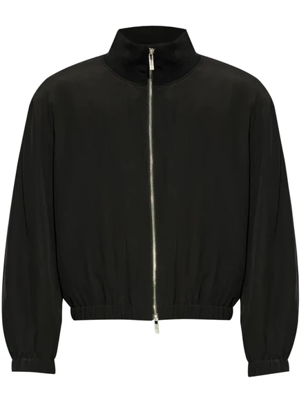 Мужской бомбер Helmut Lang многослойный из шелка, черный