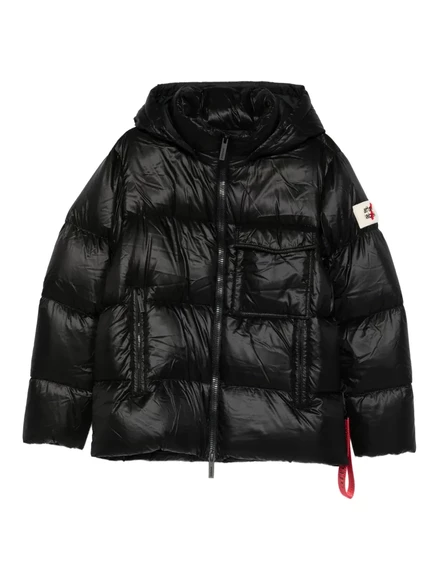 Стеганое пальто с капюшоном AFTER LABEL Katalla black