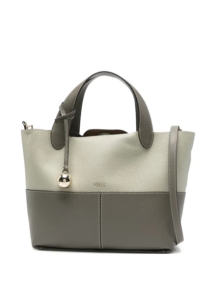 Двухцветная кожаная сумка-тоут Furla Primrose neutrals