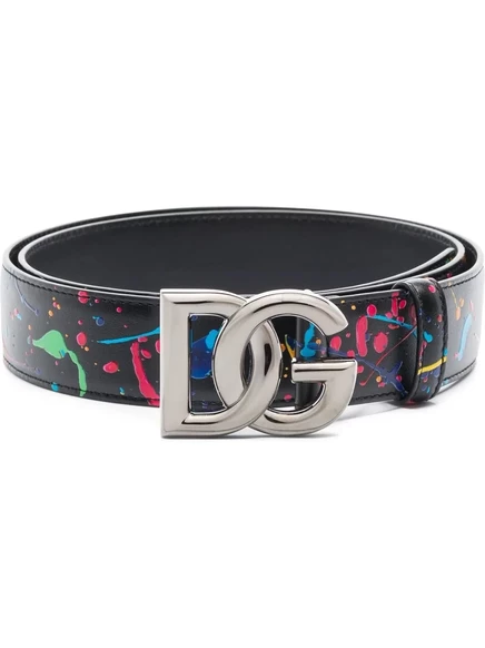Мужской ремень Dolce & Gabbana DG с крапинками, черный