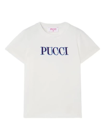 Футболка с вышитым логотипом PUCCI Junior