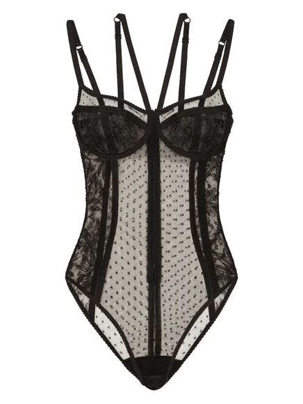 Женское боди Dolce & Gabbana кружевное, черное