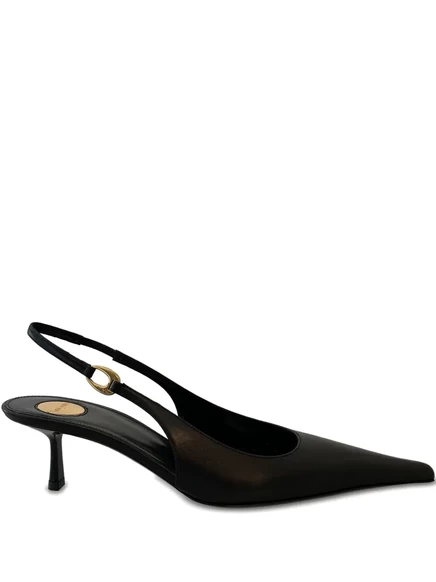 Сандаловые туфли-лодочки Saint Laurent 50 мм Vendome с ремешком на спине black