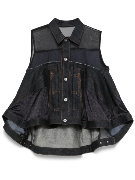 Женский панельный жилет Sacai, индиго