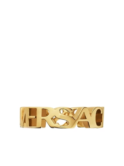 Кольцо Versace с буквенным логотипом, позолоченное