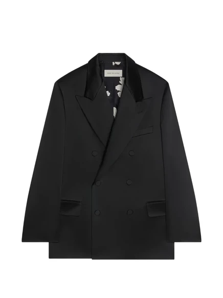 Мужской двубортный пиджак Dries van Noten оверсайз, черный