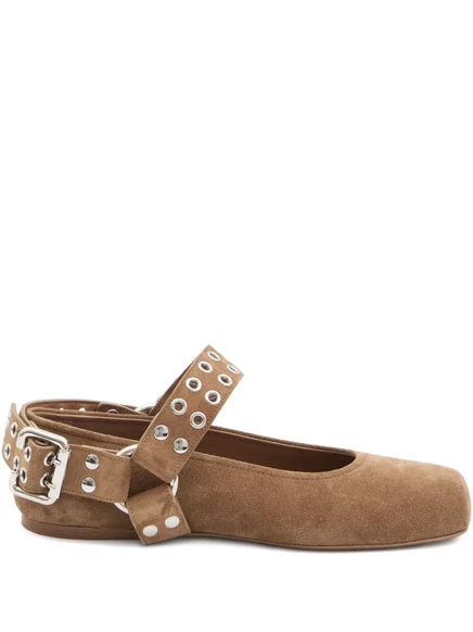 Женские балетки Alaïa Umber с пряжками, коричневые