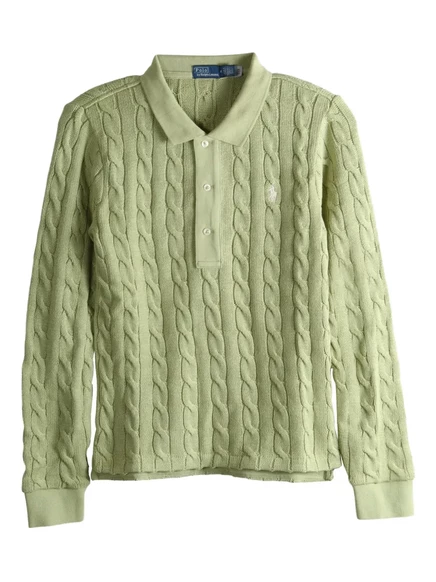 Женское поло Polo Ralph Lauren вязаное, зеленое