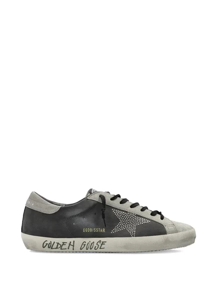 Мужские кеды Golden Goose Super Star из телячьей кожи, серые